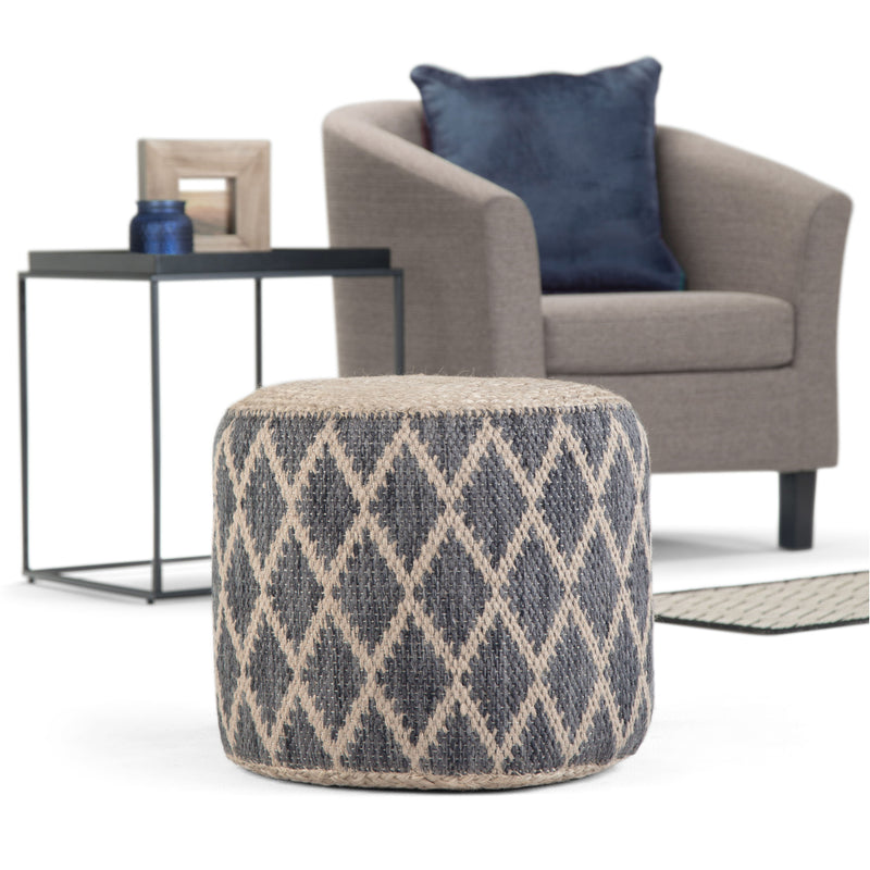 Edgeley - Handcrafted Round Pouf