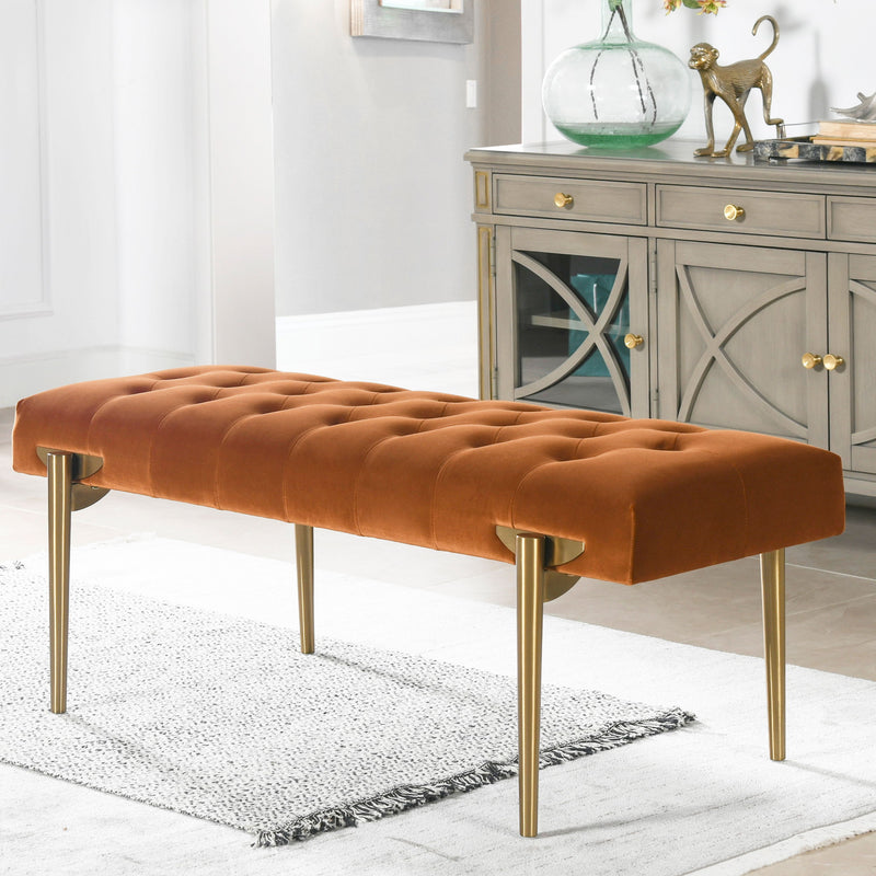 Aria - Upholstered Gold Accent Bench