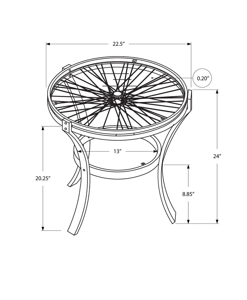 Round Accent Table, Transitional - Black