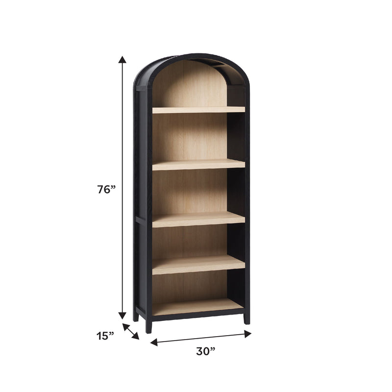 Modern 5 Shelf Open Arched Bookshelf