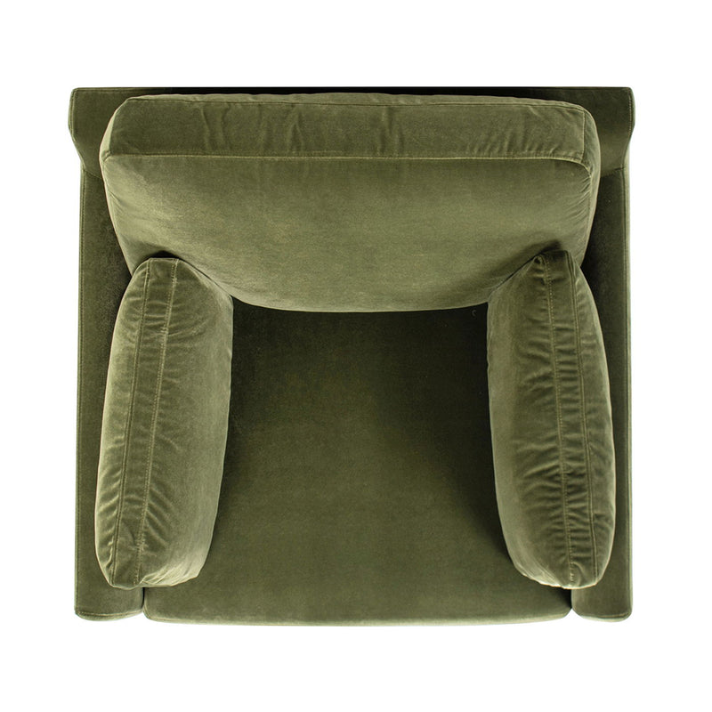 Pasadena - Wide Modern Farmhouse Accent Arm Chair - Olive Green