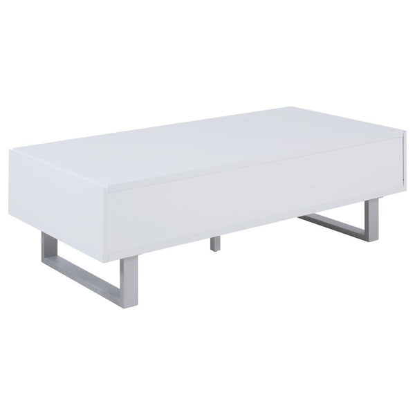 Atchison - 2-Drawer Rectangular Coffee Table - White High Gloss