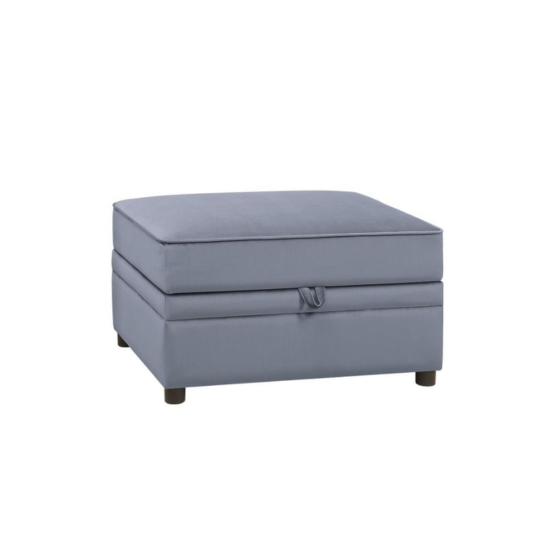 Bois II - Ottoman - Gray Velvet - Atlantic Fine Furniture Inc