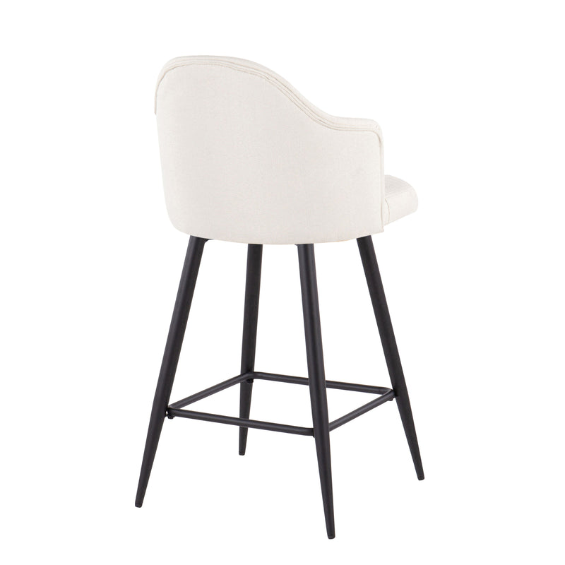 Ahoy - Contemporary Fixed Height Counter Stool With Square Footrest (Set of 2)