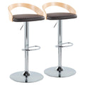 Grotto - Mid Century Modern Adjustable Height Barstool & Swivel With Oval Footrest (Set of 2)