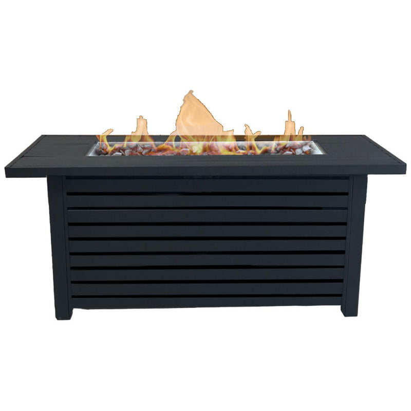 Propane / Gas Outdoor Fire Pit Table With Lid Durable Construction - Black