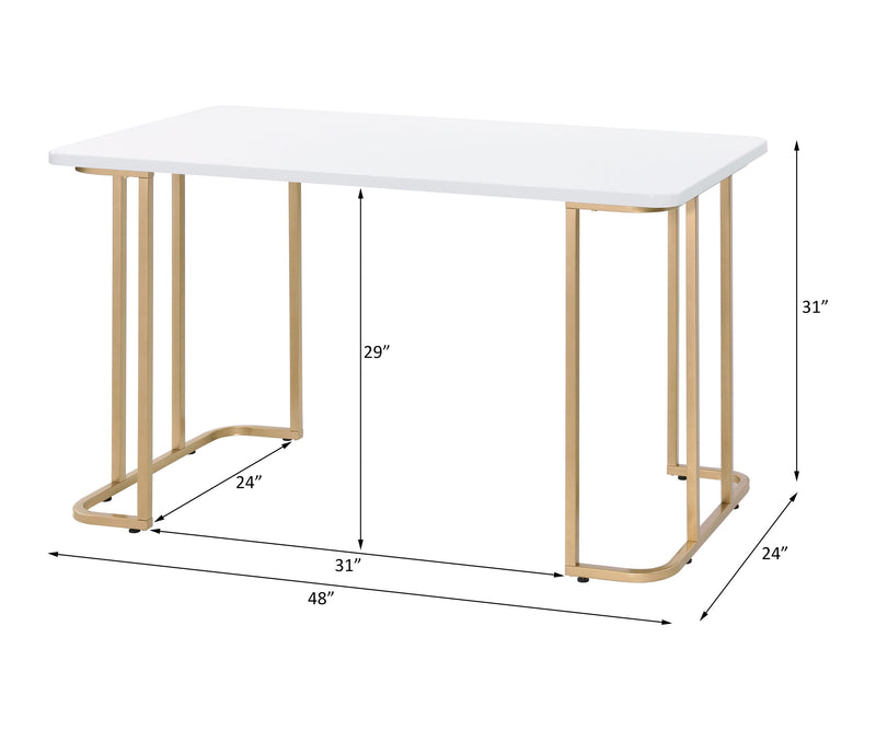 Estie - Writing Desk - White / Gold