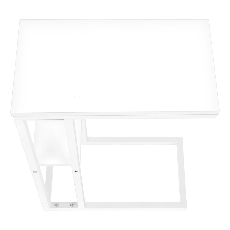 Accent Table, C - Shaped, Marble Look Contemporary & Modern Convenient Design