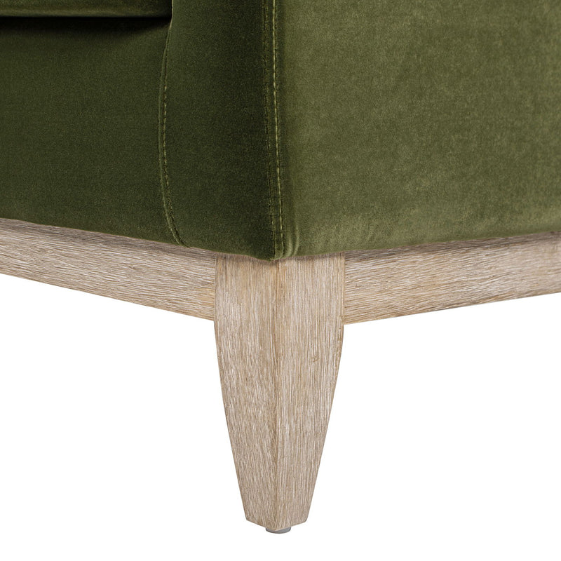 Pasadena - Wide Modern Farmhouse Accent Arm Chair - Olive Green