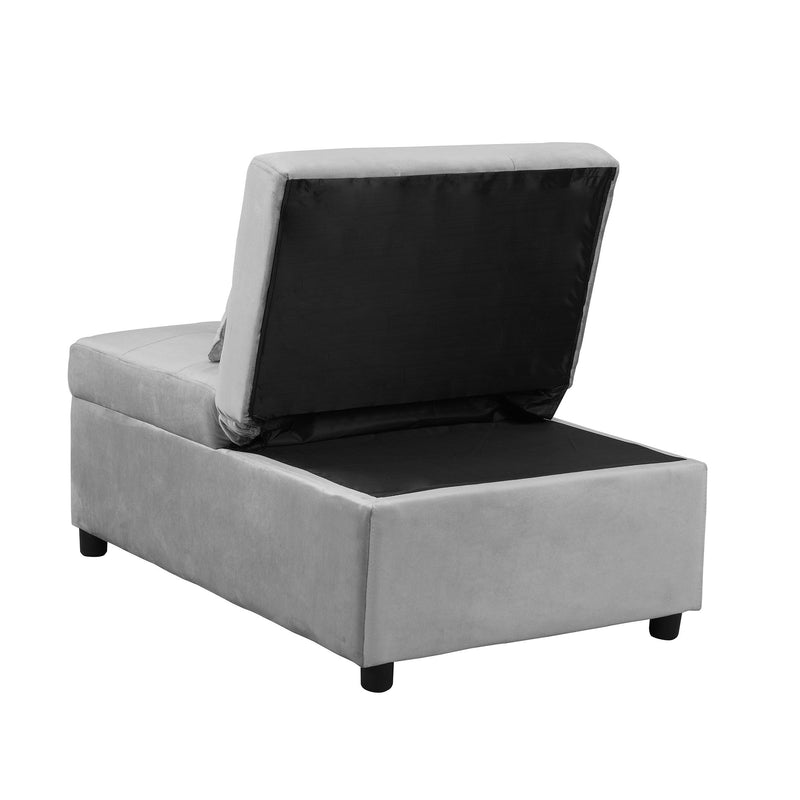 Folding Ottoman Sofa Bed - Gray Fabric