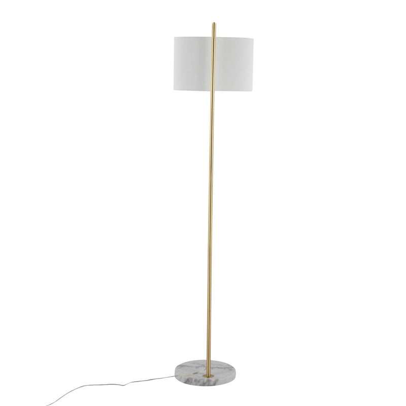 Fran - Contemporary Floor Lamp - Gold / White