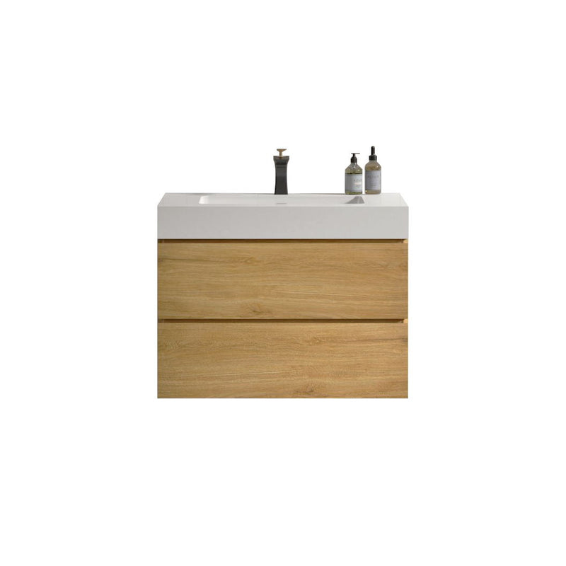 Alice - Bathroom Vanity With Sink, Large Storage Wall Mounted Floating Bathroom Vanity For Modern Bathroom