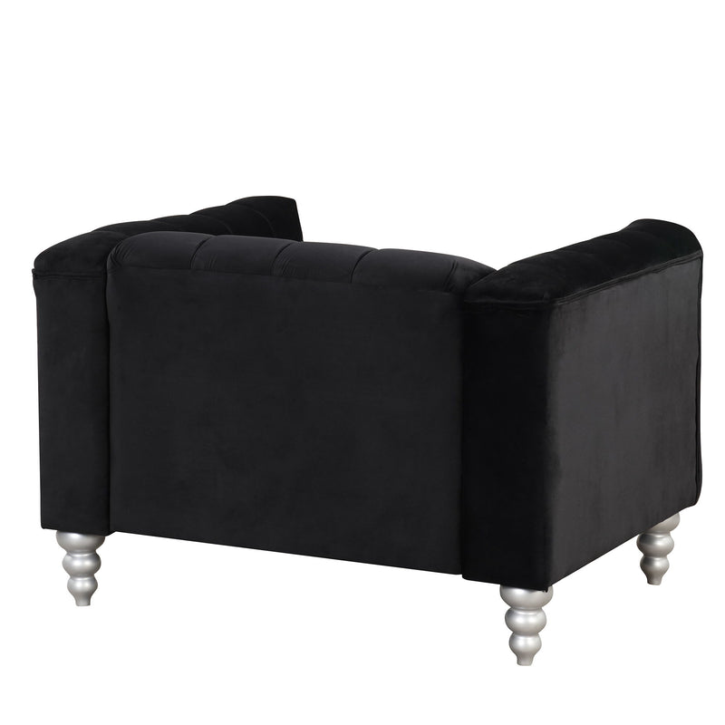 Modern Sofa Dutch Fluff Upholstered Sofa & Wood Legs, Buttoned Tufted Backrest