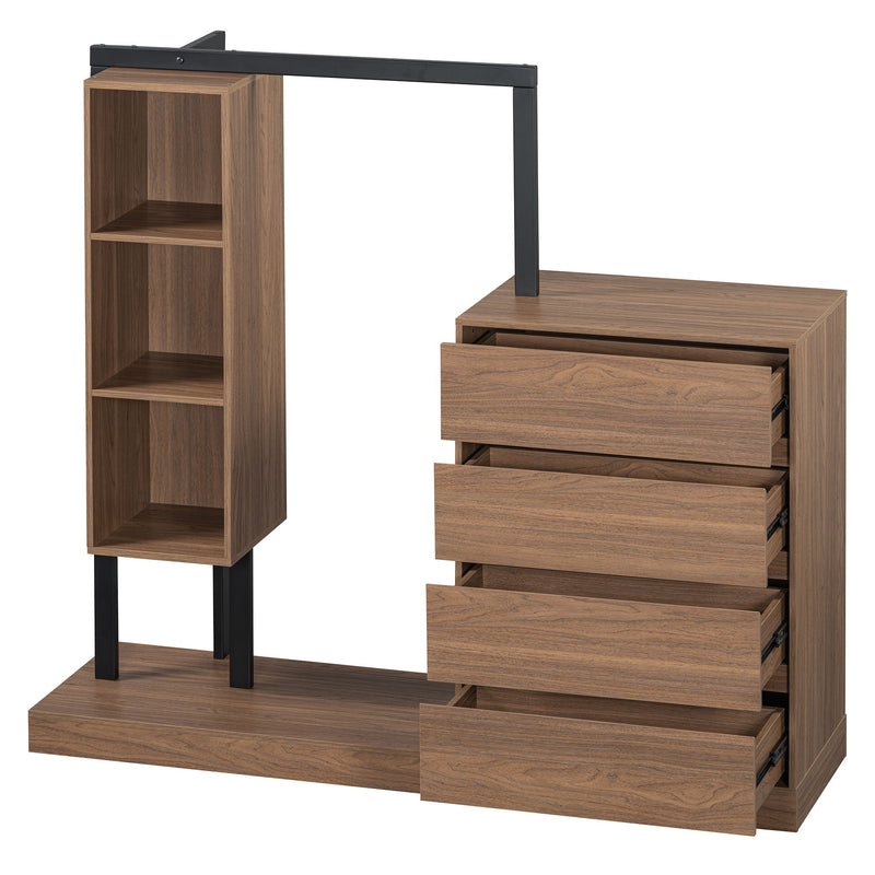 Wardrobe With 4 Drawers And 3 Shelves