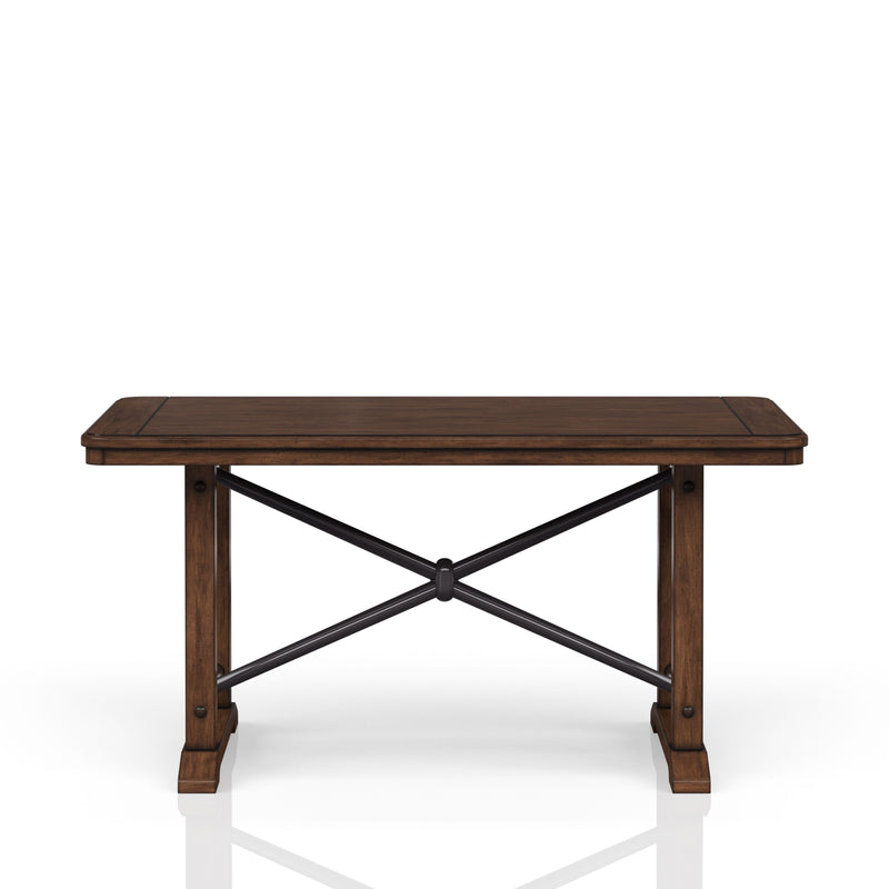 Casual Counter Height Double Pedestal Dining Table - Brown