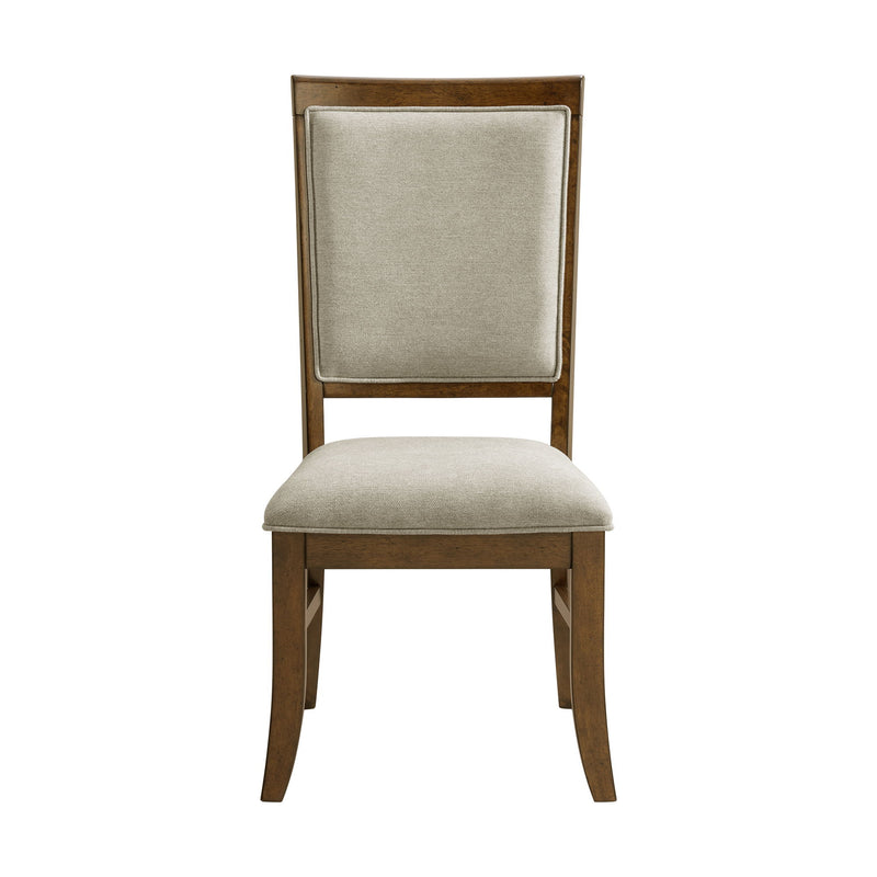 Phillipe - Dining Side Chair With Fabric (Set of 2) - Cherry And Gray