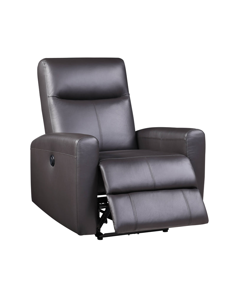 Blane - Top Grain Leather Match Power Motion Recliner - Brown