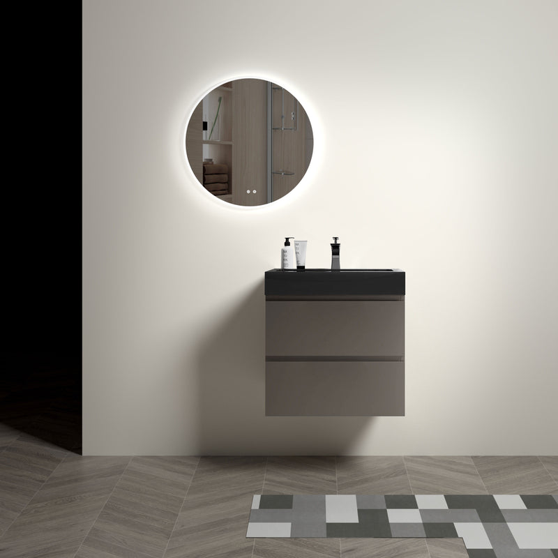 Alice - Bathroom Vanity With Sink, Large Storage Wall Mounted Floating Bathroom Vanity For Modern Bathroom, One-Piece Sink Basin Without Drain And Faucet