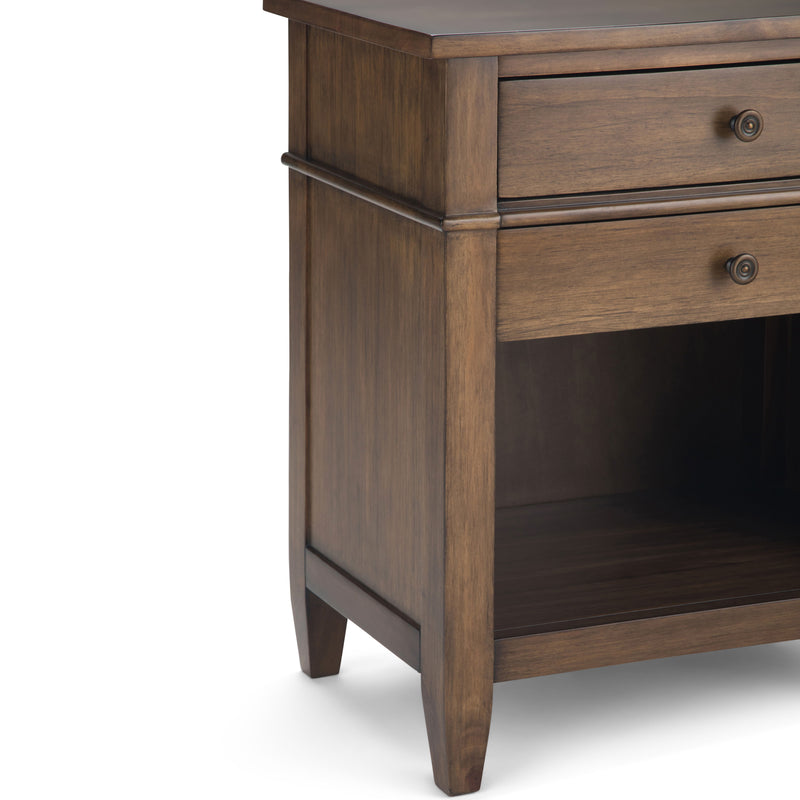 Carlton - Bedside Table - Rustic Natural Aged Brown