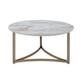 Aziz - Sintered Stone Top Round Coffee Table - White