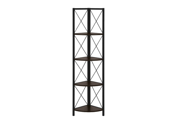 Bookshelf, Bookcase, Etagere, Corner, 4 Tier, Office, Marble Look Contemporary & Modern