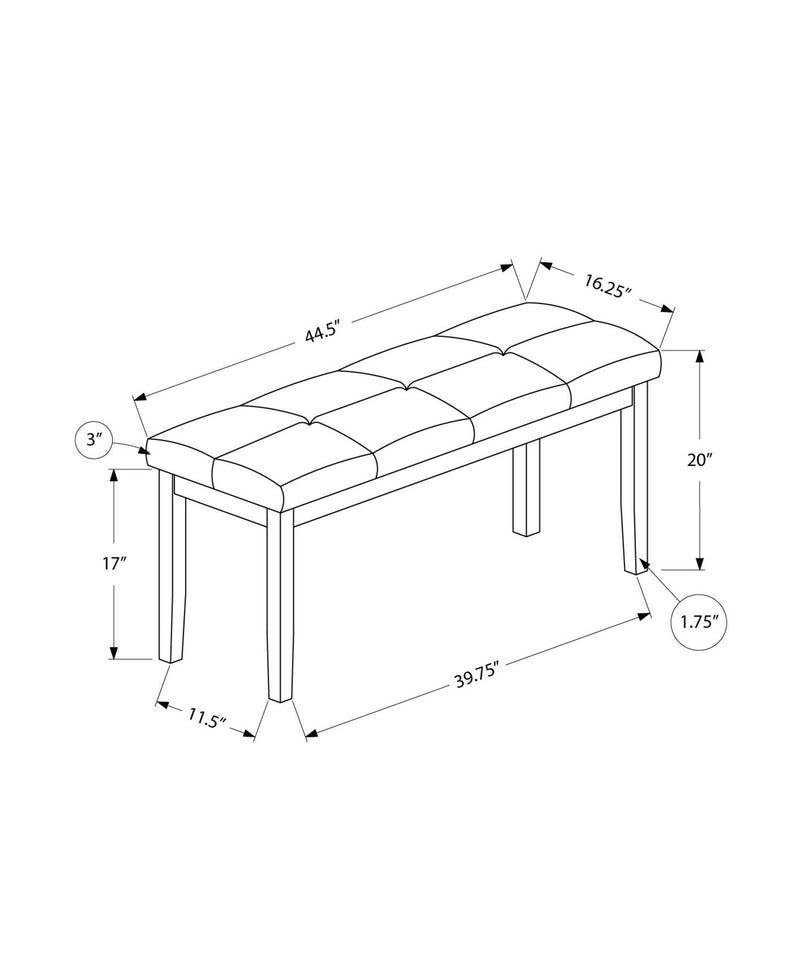 Bench, Rectangular, Hallway, Upholstered, Transitional - Cream