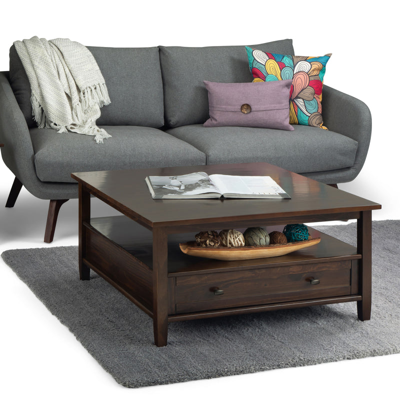 Warm Shaker - Square Coffee Table - Tobacco Brown