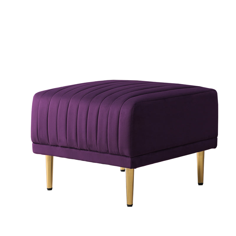 Purple Velvet Ottoman for Modular Sectional Living Room Sofa or Chair