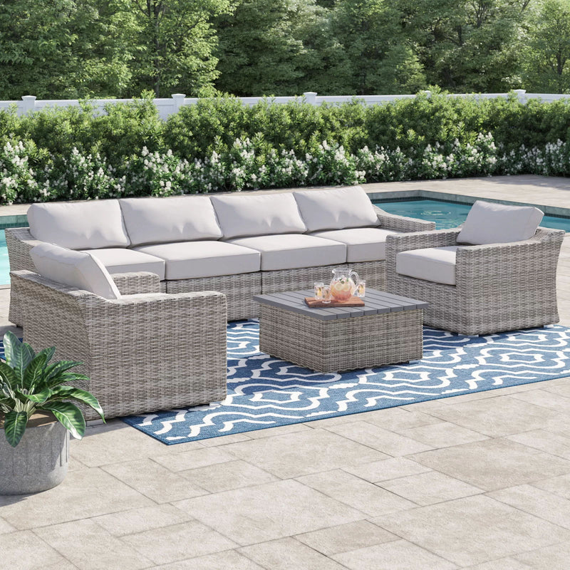 Stylish Sofa Seating Group With Cushions Perfect For Outdoor Gatherings