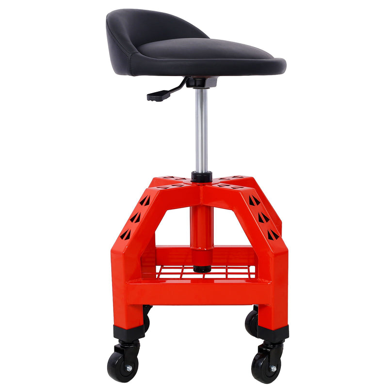 Pneumatic 360 Degree Swivel Stool, Mechanics Rolling Creeper Seat, Heavy Duty Rolling Mechanics Stool, Shop Stool With Casters