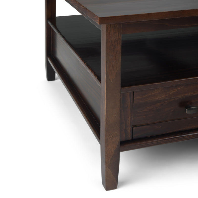 Warm Shaker - Square Coffee Table - Tobacco Brown