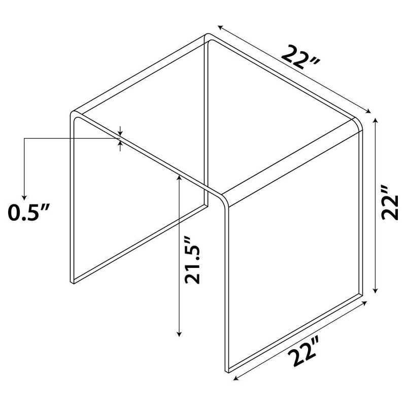 Ripley - Squared Tempered Bent Glass Side End Table - Clear - Atlantic Fine Furniture Inc