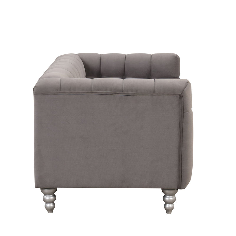 Modern Sofa Dutch Fluff Upholstered Sofa With Wood Legs, Buttoned Tufted Backrest