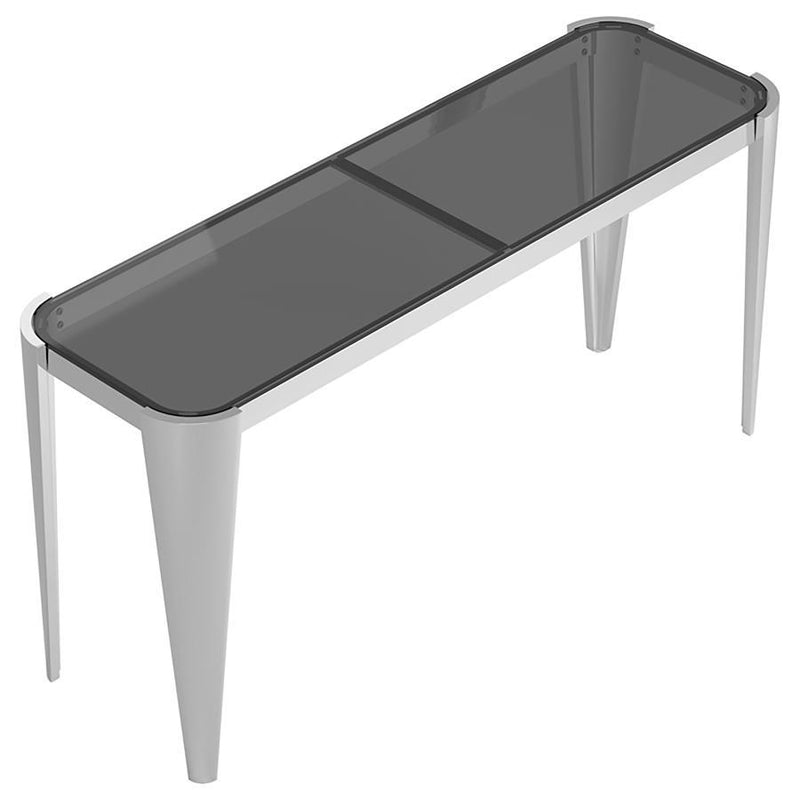 Desmond - Rectangle Glass Top Sofa Table - Pearl Silver