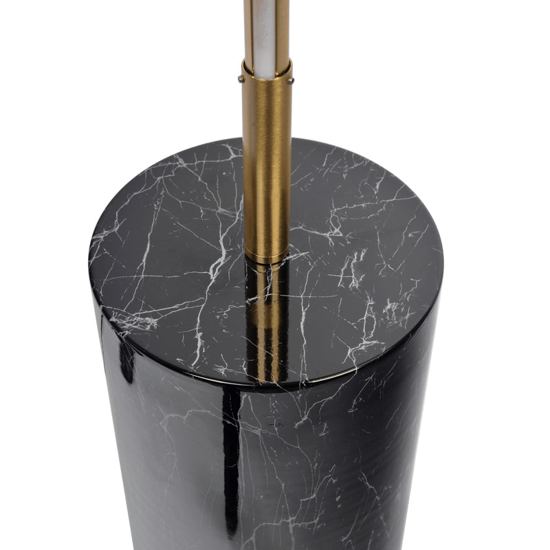 Prism - LED Floor Lamp With On / Off Switch Faux Marble Base - Gold / Marble