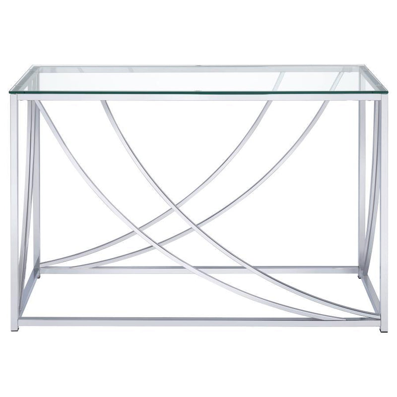 Lille - Glass Top Entryway Sofa Console Table Accents - Chrome - Atlantic Fine Furniture Inc