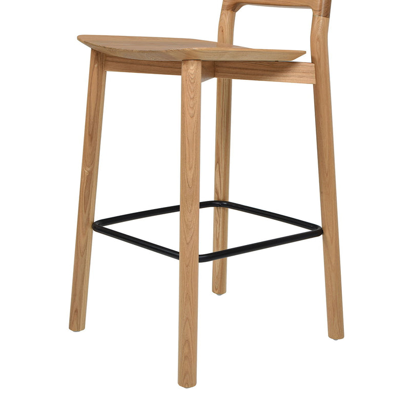 Sven - Modern Minimalist Low Back Counter Stool - Natural Blonde Ash