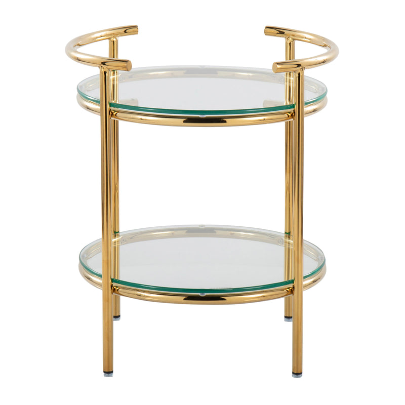 Rhonda - Contemporary / Glam Side Table - Gold / Clear