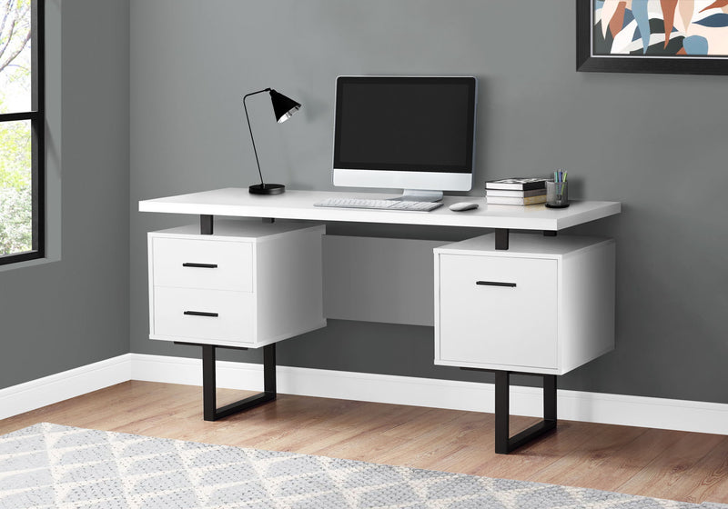 Computer Desk For Home Office, Laptop, Left, Right Set - Up, Storage Drawers, Contemporary & Modern