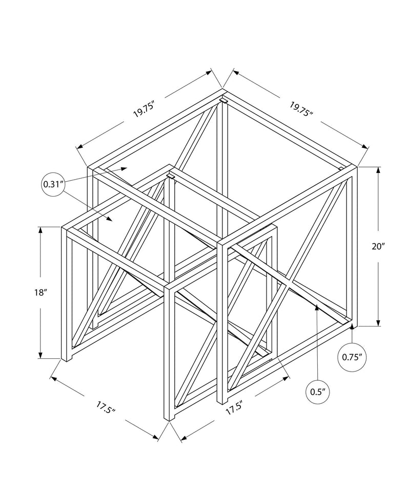 Nesting Table, Accent, Contemporary & Modern (Set of 2)