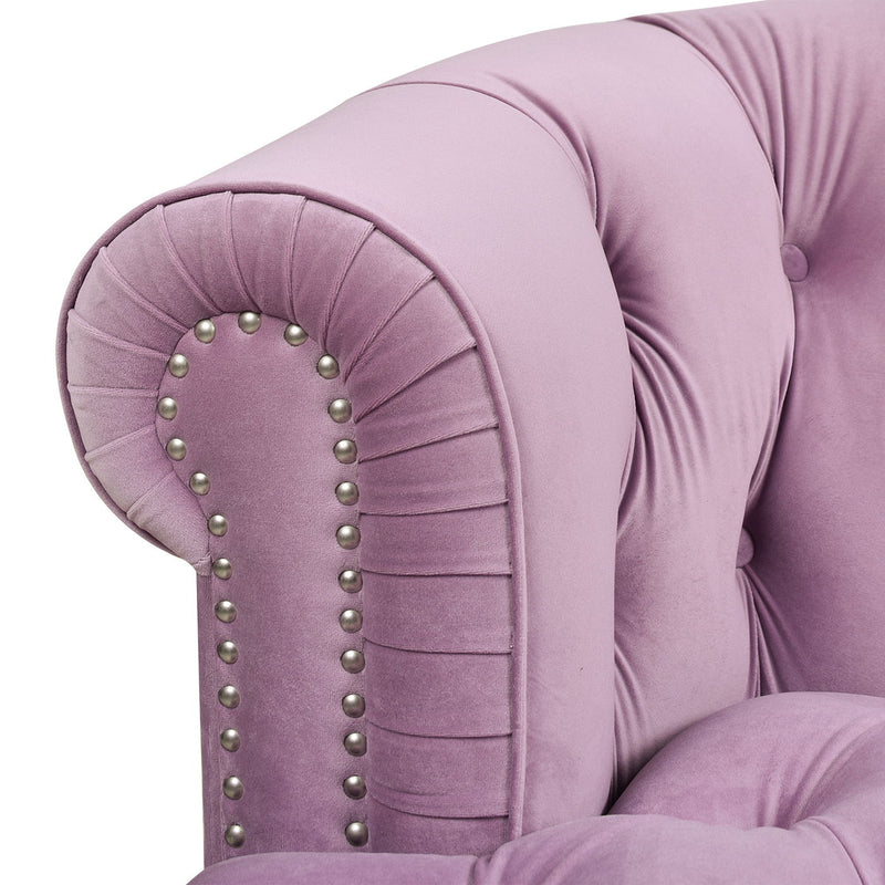 La Rosa - Victorian Tufted Upholstered Accent Chair - Lavender