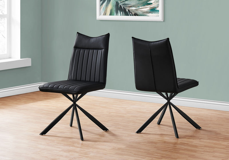 Dining Chair, Side, Upholstered For Dining Room, Contemporary And Modern (Set of 2) - Black