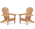 Lounge Patio Chair For Garden Outdoor Wooden Folding Adirondack Chair (Set of 2) Solid Cedar Wood Lounge Patio Chair For Garden