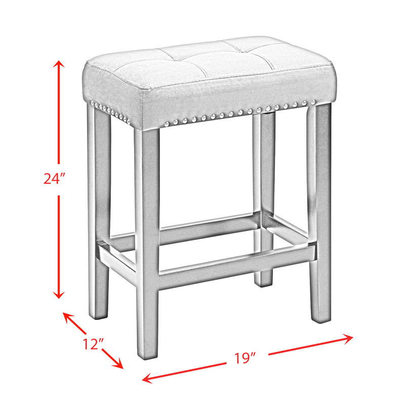 Marco - Bar Table Set Single Pack - White Top (Table + 3 Stool - Blue Velvet)