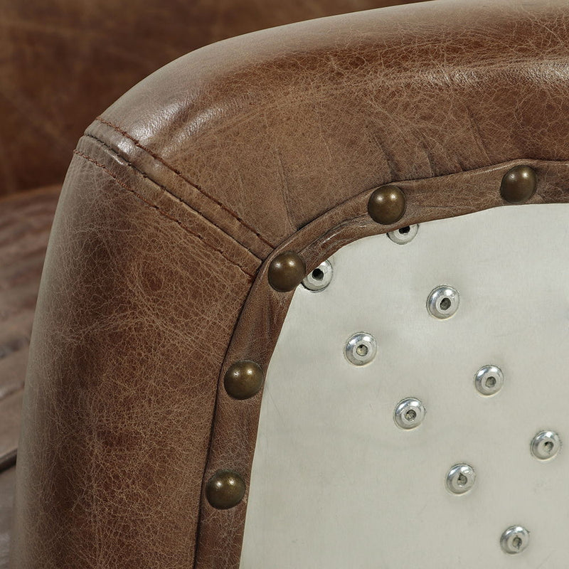 Brancaster - Chair - Retro Brown Top Grain Leather & Aluminum