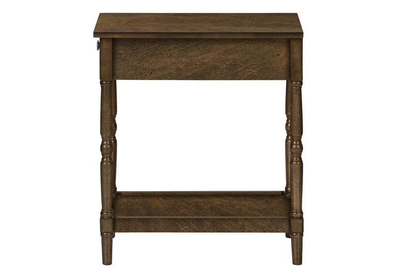 Accent End Table, 2 Tier, Storage Drawer, Traditional Stylish Design