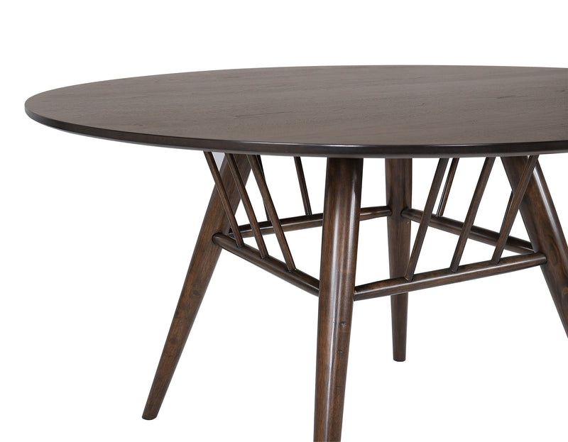 Everton - Round Wood Dining Table - Dark Walnut