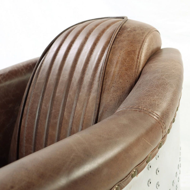 Brancaster - Chair - Retro Brown Top Grain Leather & Aluminum