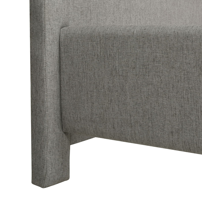 Helen - Queen Tall Upholstered Tufted Platform Bed Frame - Heathered Gray