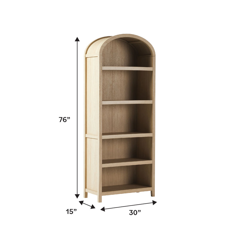 Modern 5 Shelf Open Arched Bookshelf